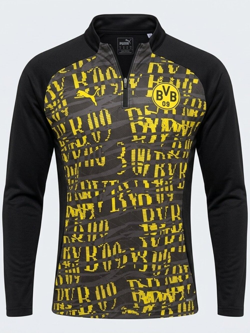 Puma Borussia Dortmund Black Yellow Quarter Zip Size S NWT